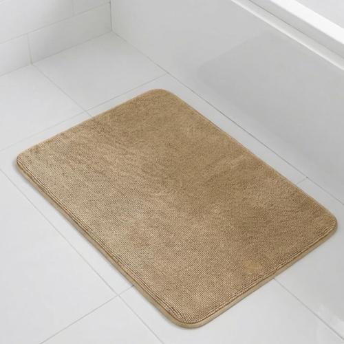 Muddy Mat® CloudStep Bathroom Rugs, Non Slip Bath Mats for Bathroom, Super Absorbent Memory Foam Chenille, Quick Dry Machine Washable Thick Toilet Rug for Shower Tub and Floor, Beige 20 x 30