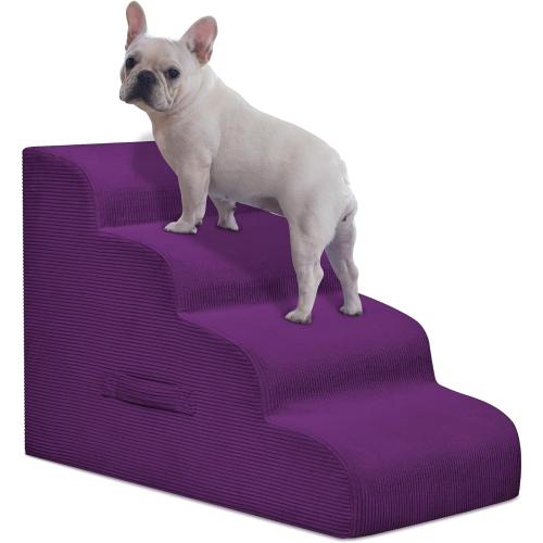 Mesa Lemon 4 Step Dog Stairs Pet Ramp for High Beds, Sofas and Cars