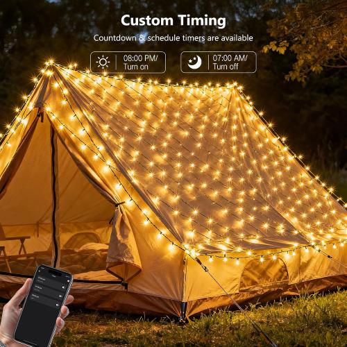 BrizLabs Smart Christmas Lights, 66 ft 200 LED Warm White String Lights