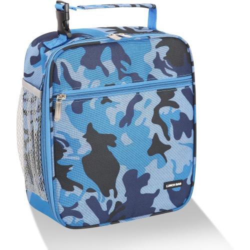 Lovoeo Lunch box Lunch bag for men women Insulated Lunchbox Lunch bags for Work Picnic Travel (Blue camo)