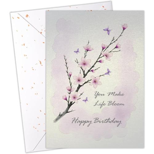 Romantic Birthday Card for Her (You Make Life Bloom)