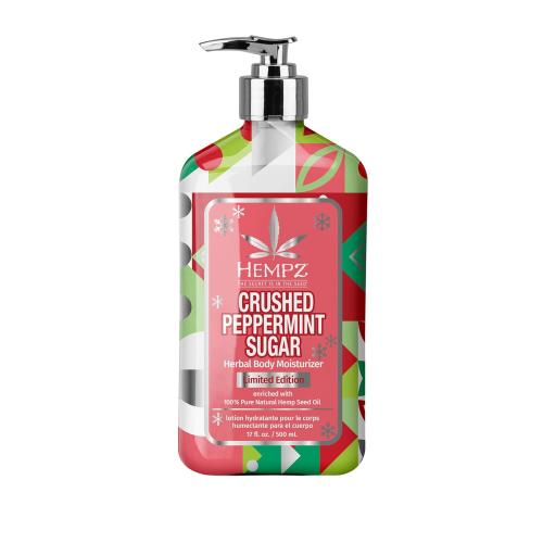 Hempz Crushed Peppermint Sugar Body Lotion, Moisturizer for men and women, Holiday Gifts, 17 oz