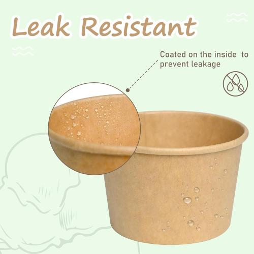 ESSENTIAL Paper Ice Cream Cups, 50 Pcs 8oz Paper Snack Bowls