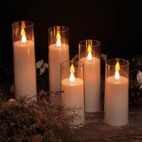 Amagic Flameless Battery Operated Candles with Remote Timer, Pure White