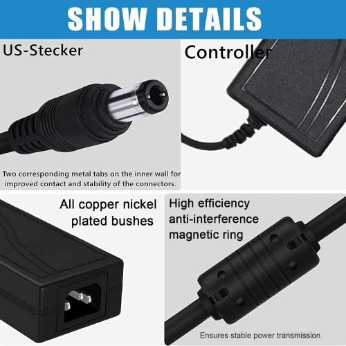 24 Volt 6 Amp Power Supply,100-240V AC to DC 24V 6A 5A 4A 3A 2A 1A DC Power Supply Adapter with 5.5mm x 2.1mm~2.5mm Output Jack US Plug 24V Power Supply 6A Transformers for LED Strip Light,Printer