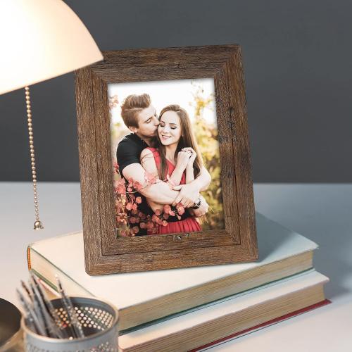 8x10 Wooden Picture Frames with Real Tempered Glass Rounded Corners