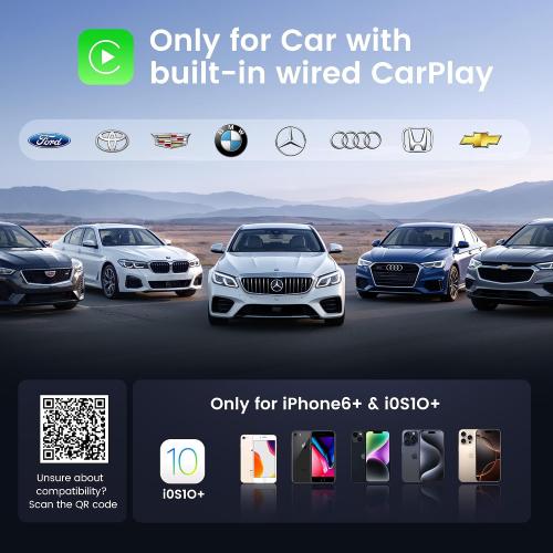 Wireless CarPlay Adapter for iPhone - Convert Wired to Wireless, Mini USB Design, Plug & Play - Compatible with Cars with Apple CarPlay - Includes USB-C Cable - Fast Connection, No Latency