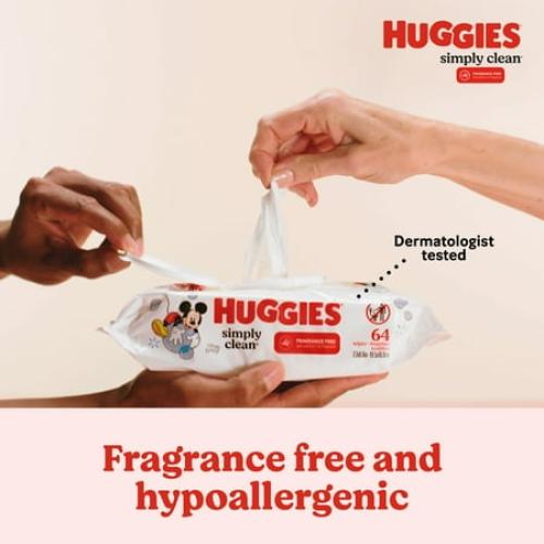 Huggies Simply Clean Unscented Baby Wipes, 2 Pack, 128Total Ct (Select for More Options)