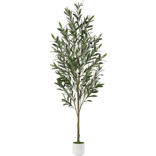 Alupssuc 3FT Faux Olive Tree with Fruits White Pot, Indoor Home Decor 2 pack