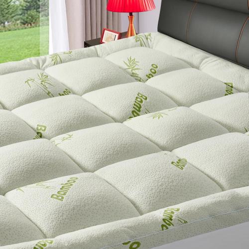 Premium Viscose Made from Bamboo  Mattress Topper, Quilted Fitted Extra Thick Mattress Pad