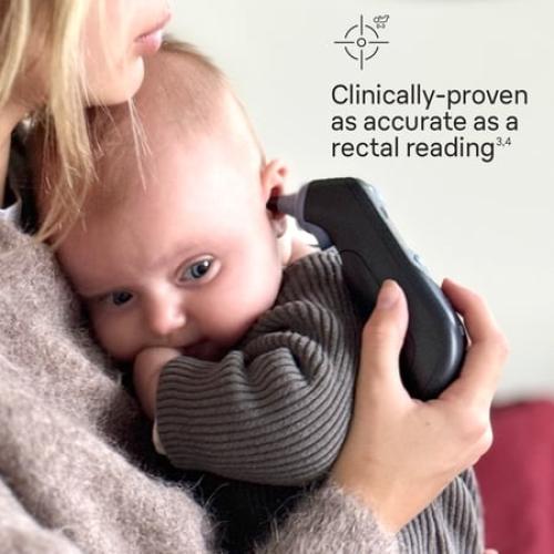 Braun ThermoScan 7 Ear Thermometer, Digital Thermometer for Adults and Children,, FSA & HSA Eligible, Black, IRT6520BUS
