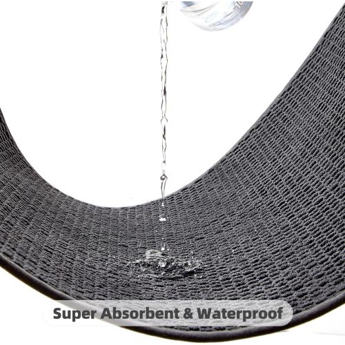 TYUU Bathroom Runner Rugs, Long Bath Mat Runner Washable Thin Quick Dry Low Pile Bathroom Runner Rugs Non Slip, Dark Grey 16x60