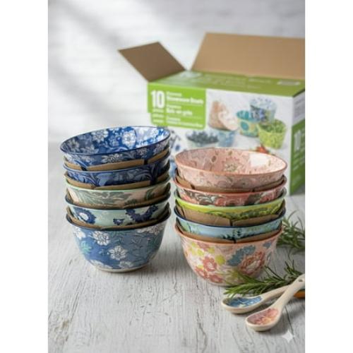 Provence Stoneware Bowls (10-piece set)