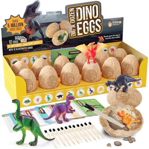Dig a Dozen Dino Egg Kit for Kids - 12 Eggs & Surprise Dinosaurs