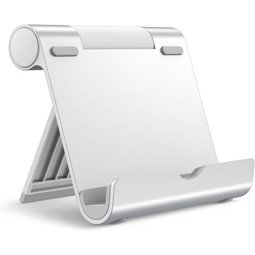 JETech Tablet Stand, Adjustable Portable Desktop Holder, Foldable Dock for iPad/iPad Pro/Air/Mini, Galaxy Tab A8/A7 Lite/A7/S8/S7, Kindle, Tab/Phones(4-11), Sliver