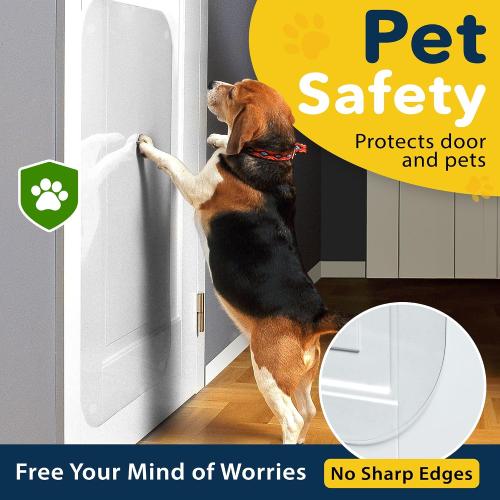 PROTECTO 2-Pack Heavy Duty Door Protector from Dog Scratching, 35.5 x 24” Clear Door Scratch Protector, Easy to Install on Window, Wall, Screen & Sliding Doors | Cat Scratch Guard for Indoors Outdoors