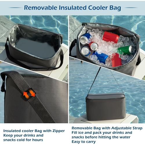 Jasonwell Inflatable River Tube Float - 2 Person Heavy Duty Pool Float with Removable Cooler, Lake Water Tubes for Floating, Raft Lounge Floatie with 2 Cup Holders for Adults