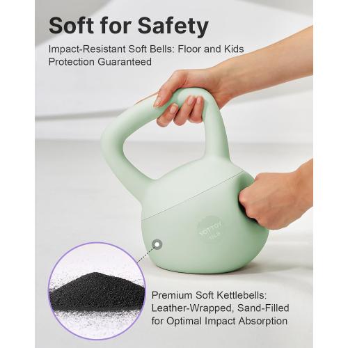 YOTTOY Soft Kettlebell,Kettlebell Anti-Slip Grip Weight for Home Workouts, Kettlebells Set Strength and Safety Guaranteed