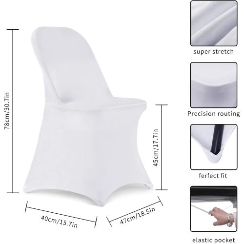 HAINARverS Folding Chair Covers for Wedding, 10PCS White