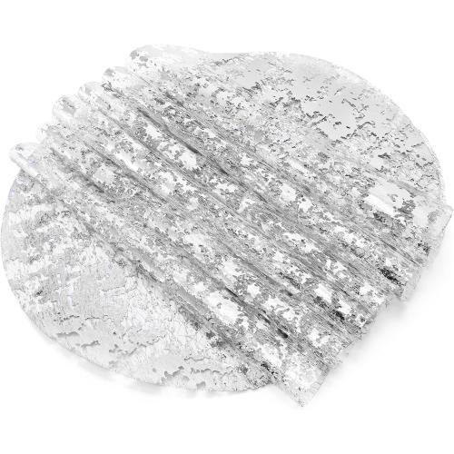 ZAVOOS 100 Pieces Disposable Silver Placemats, 13 Inch