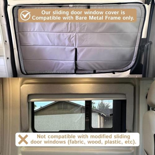 Living in a Bubble Insulated Blackout Sliding Door Window Cover for Mercedes Sprinter Van Year 2007-2026, NCV3 & VS30 (Bare Metal Frame)