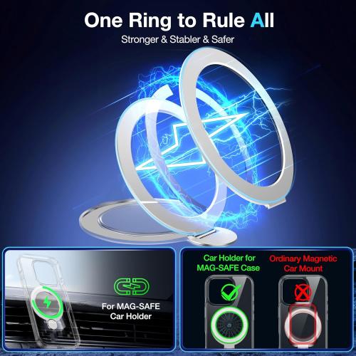 360° Rotatable Magnetic Ring for iPhone 16 Pro Case with MagSafe