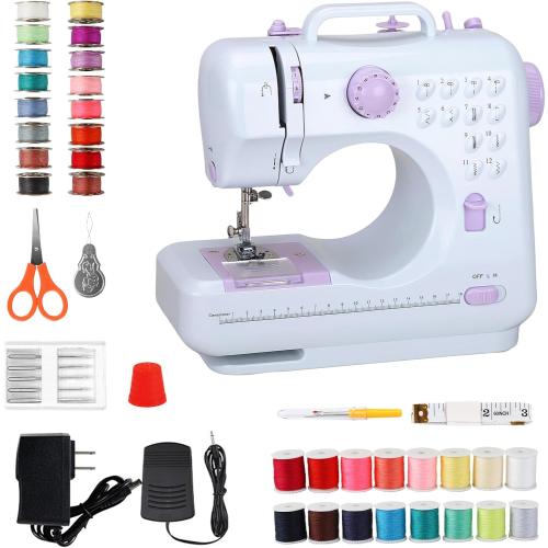 Mini Sewing Machine for Beginners, Portable Sewing Machine with 12 Stitches