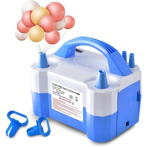 Electric Air Balloon Pump, Portable Dual Nozzle Electric Balloon Inflator/Blower for Party Decoration,Used to Quickly Fill Balloons - 110V 600W [Blue]