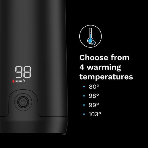 Baby Brezza Portable Warmer – used 67% Faster Baby Bottle Warming - Travel Breastmilk and Formula Warmer - Safe, Even Heating - Up to 9oz - No Adapters, Black