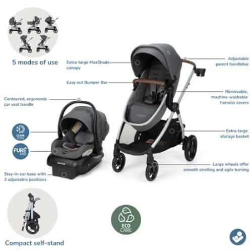 Maxi-Cosi Siena Luxe Modular Travel System, Travertine