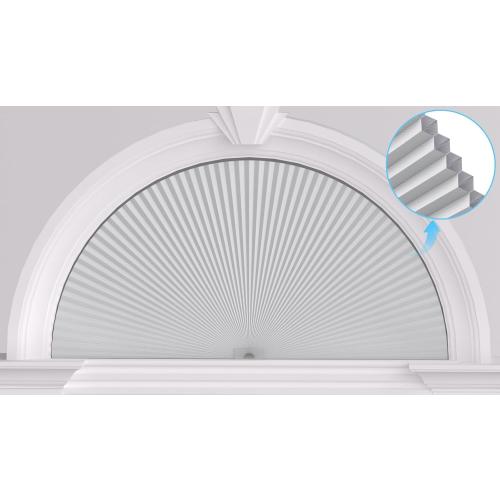 Myshade Arch Window Shades Half Circle Blackout Cellular Shades Cordless No Drill Blinds for Windows Half Moon Honeycomb Fabric No Tools Room Darkening Shades Easy Install (1PCS White 72 W X 36 H)