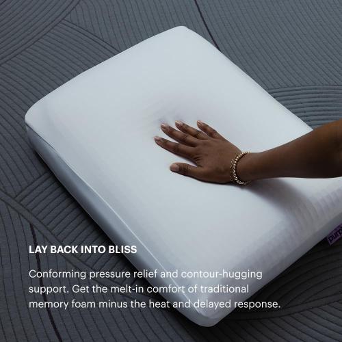 Purple DreamLayer Pillow -  - Cooling Memory Foam Alternative Neck Pillow, Soft Contour-Hugging GelFlex Grid and MicroAir Foam, Adjustable Loft, Pressure-Relieving Support
