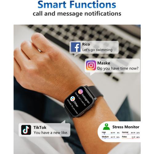 MorePro Fitness Tracker with 24/7 Heart Rate & Blood Pressure Monitor, Blood Oxygen & Sleep Tracker, Smart Watch with Step Calorie Counter, IP68 Waterproof Activity Tracker for Women Men Android iOS