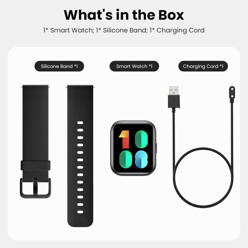 Smart Watches for Men Android & iPhone, 1.8 HD Alexa Built-in Smartwatches Fitness Tracker Watch with Bluetooth Calls, IP68 Waterproof, Heart Rate/Sleep/SpO2 Monitor, 110 Sport Modes - Black