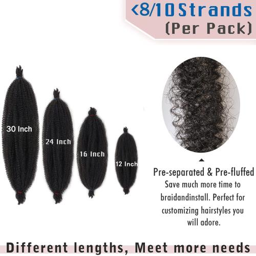 8 Packs Pre-Separated Spring Twsit 30 Inch Soft Springy Afro Twist Hair For Soft Faux Locs Honey Brown Long Marley Twist Crochet Braiding Synthetic Hair Extension For Women (8 Strands/Pack,30#)