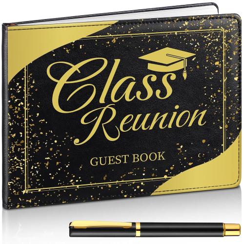 Patelai Guest Sign in Book with Pen,Black,Class Reunion