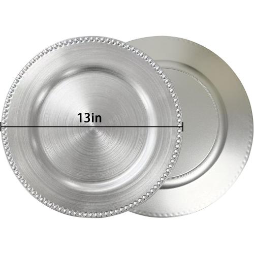 13 Silver Charger Plates 10 PACK,Silver Chargers for Weddings Christmas