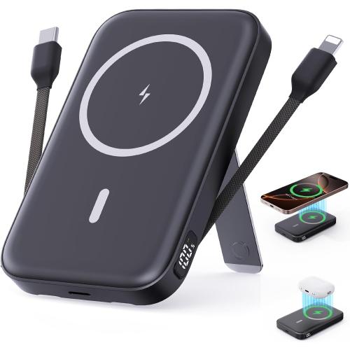 16800mAh Magnetic Power Bank with Built-in Cables for iPhone Series