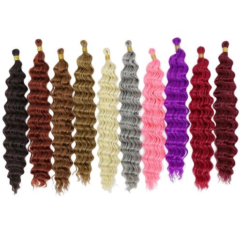 Eerya 18 Inch Deep Wave Curly Braiding Hair 2 Packs Boho Hair for Braiding