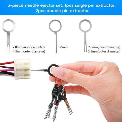 Terminal Pin Removal Tool Kit 20 Pcs Depinning Electrical Connector Pin Extractor Tool Set Wire Terminal Release for Automotive Car Household Devices - Black
