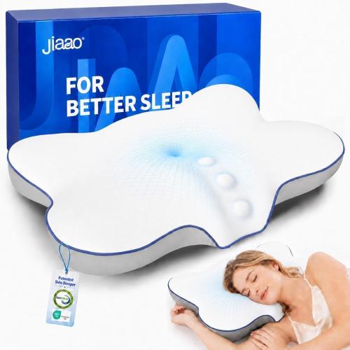 Ergonomic Cervical Neck Pillow for Sleeping,Cooling Side Sleeper Pillow for Adults,100% Memory Foam Cervical Pillows for Neck Pain Relief,Patented Contour Orthotic Pillows for Neck Support