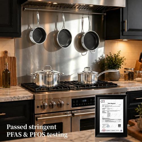 Deluxe 13 Piece Hybrid Ceramic Nonstick Stainless Steel Cookware Set