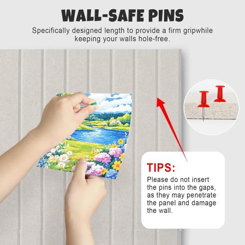 Markdang Large Felt Bulletin Board 48 x 36, 12 Pack Cork Boards for Walls with 30 Pushpins, 80 Adhesive Tabs, Cork Board Alternative for Home Office Classroom Decor (Oatmeal)
