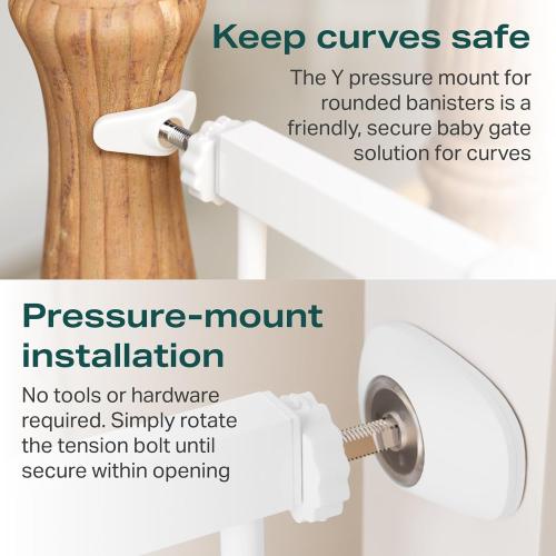 Cumbor 36 in Extra Tall Baby Gate for Doorways, 30-40.6 in Dog Gate White | Mom's Choice Awards Winner, Double Lock, 2-Way Swing, Auto Close Child Gate for Toddler & Pets, Pressure or Hardware Mounted