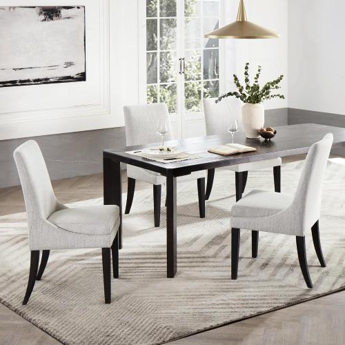 Upholstered Dining Chairs Modern Sidechair Performance Fabric High Back Armlesschair for Diningroom Kitchen,Linen,Set of 2