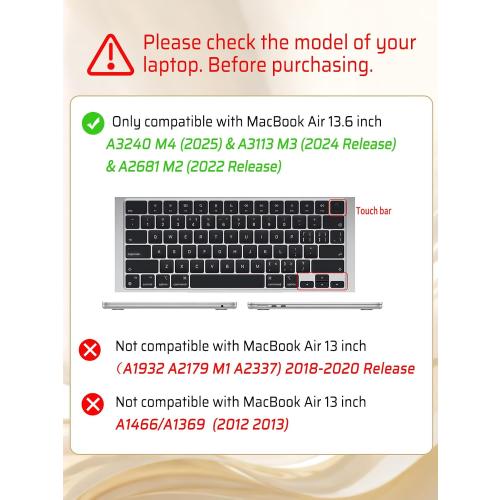 Compatible with New MacBook Air 13.6 inch Case