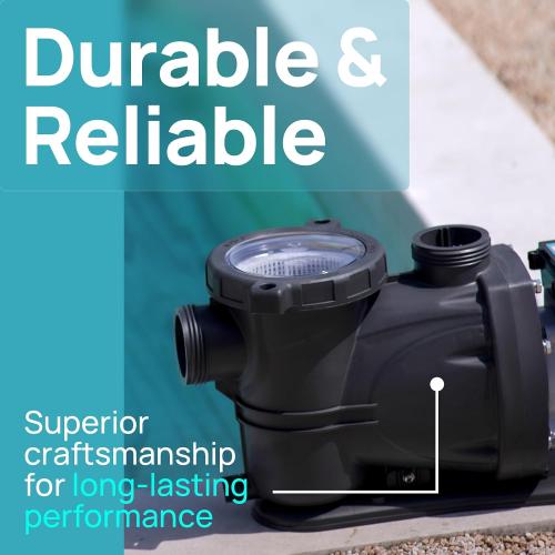 VIDAPOOL In/Above Ground Pool Pump, Self Primming High Flow (Single Speed, 2HP, 8120 GPH, 115V)