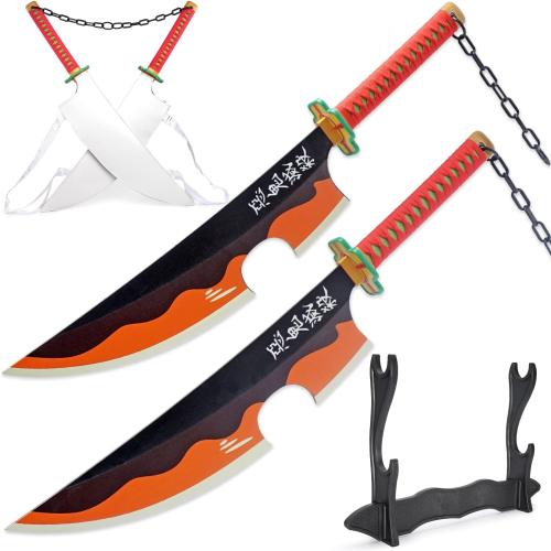 Zisu Two Tengen Swords, About 31 inches, Hashira Pillars & Tengen Uzui Sword Katana for Cosplay Purpose, Anime Sword with Original Texture