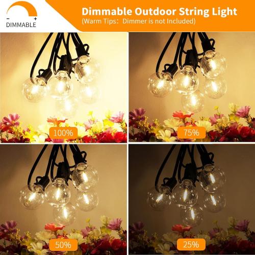 Svater Outdoor String Lights 25 FT G40 LED Patio Hanging Light Waterproof