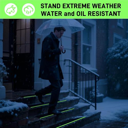 LifeGrip Anti Slip Traction Treads 4x28 5-Pack Glow in Dark Green Stripe